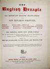 BIBLES, etc.  1840s  The English Hexapla . . . the Six Important English Translations of the New Testament. Prelims in double columns.